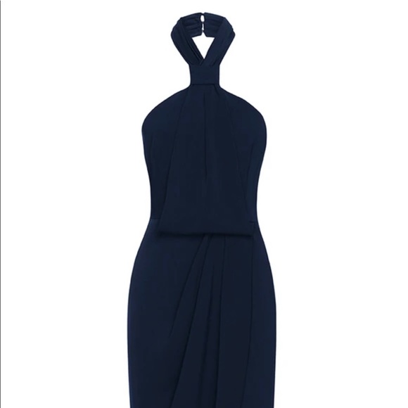 NWT SHONA JOY CORE KNOT DRAPED DRESS - NAVY - Picture 2 of 7